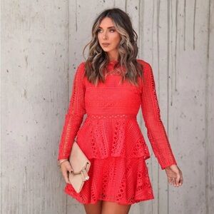 Endless Rose Red Lace Mini Dress
